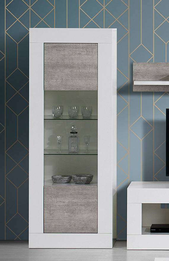 Cristaleira Madrid Stone Branco Lourini