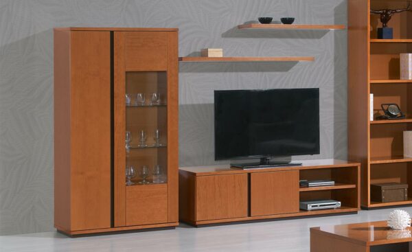 Elemento Cristaleira Chiado Wengué Pinho Mel Lourini | Moveistore - Lo