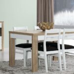 Mesa de Jantar Paris Carvalho Natura/Branco Lourini