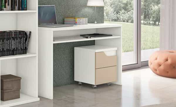 Secretária com Bloco de Rodas Curve CR | Moveistore