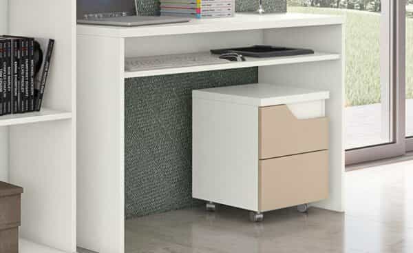 Secretária com Bloco de Rodas Curve CR | Moveistore