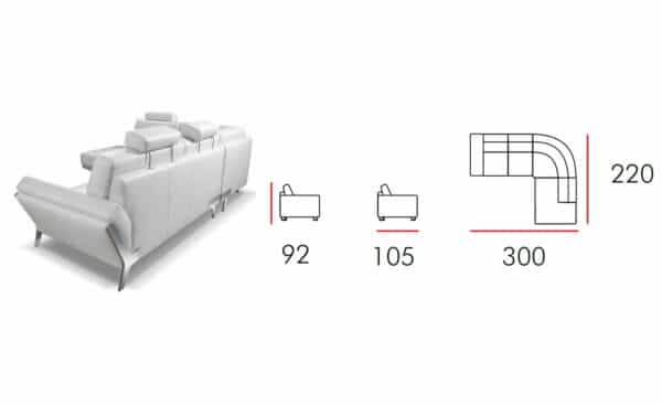 Sofá de Canto Lima com Chaise | Moveistore - Loja Online de Móveis