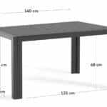 Mesa de Alumínio de Exterior Sirley 140×70