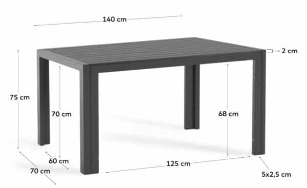 Mesa de Jantar de Exterior Sirley AB513N01