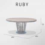 Mesa de Jardim Redonda Ruby