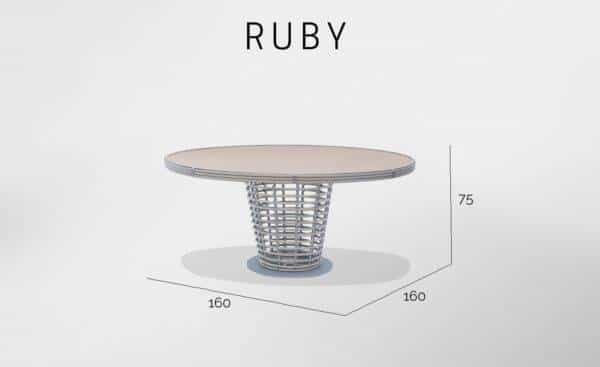 Mesa de Jardim Redonda Ruby - Mobiliário de Exterior | Moveistore
