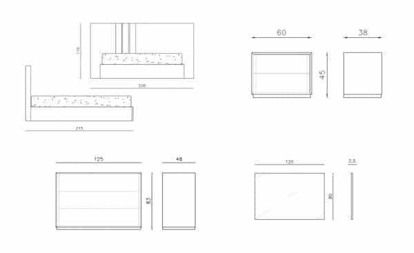 Quarto de Casal Cerejeira Londres Mobília de Quarto - Moveistore