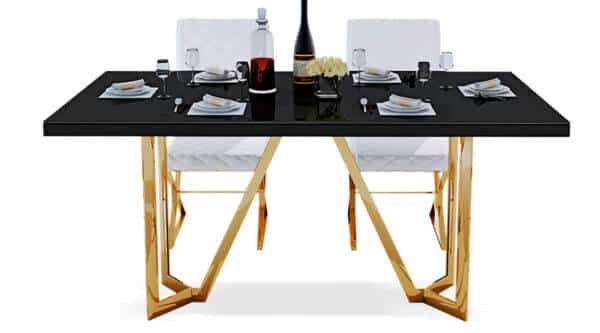 Mesa de Jantar Pé Dourado 883202W | Moveistore - Loja Online de Mobiliário