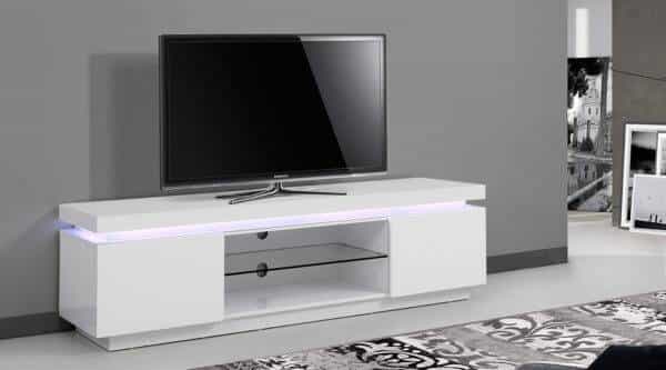 Móvel de TV Lacado Branco com Leds 846W0050A | Moveistore - Loja Online