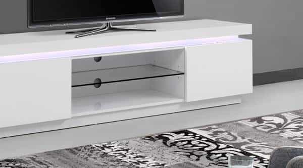 Móvel de TV Lacado Branco com Leds 846W0050A | Moveistore - Loja Online