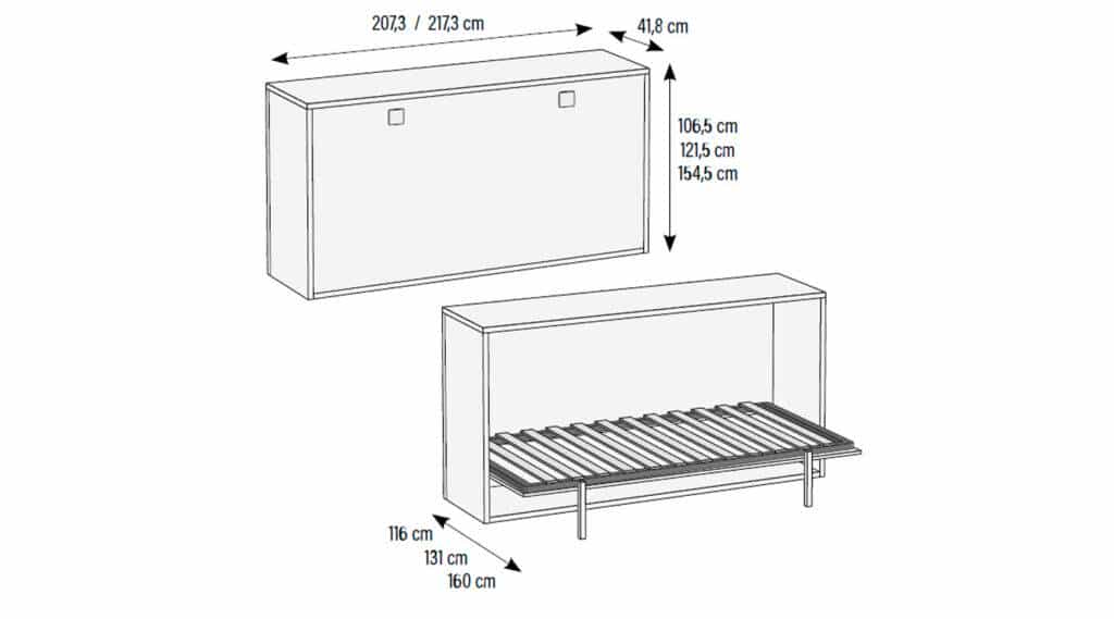Cama Rebatível Horizontal LB 64 precos de Camas e Cabeceiras Individuais Moveistore Loja Online