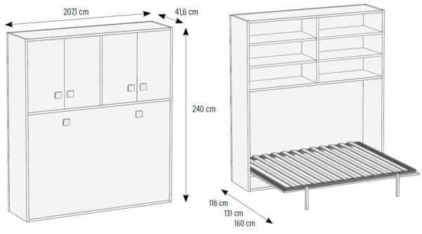 Cama Rebatível Horizontal com Arrumação LB 65 precos de Camas e Cabeceiras Moveistore Loja Online