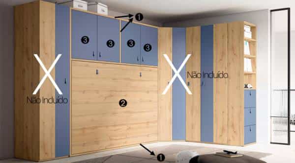 Cama Rebatível Horizontal com Arrumação LB 63 precos de Camas e Cabeceiras Moveistore Loja Online