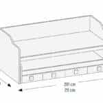 Compacto de Menina com Cama Extra e 4 Gavetas LB 22