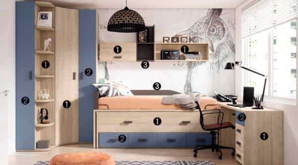 Quarto de Criança Compacto LB 59 precos de Quartos Juvenis Moveistore Loja de Móveis Online