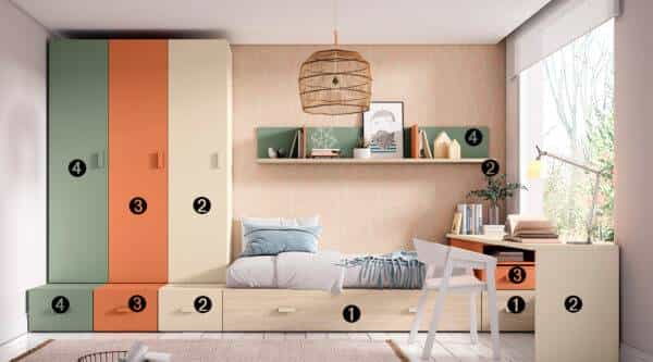 Quarto de Criança Cama de Arrasto LB 18 | Moveistore - Loja Online de