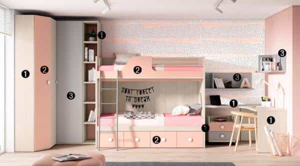 Quarto de Criança com Beliche LB 68 precos de Quartos Juvenis Moveistore Beliches com escada