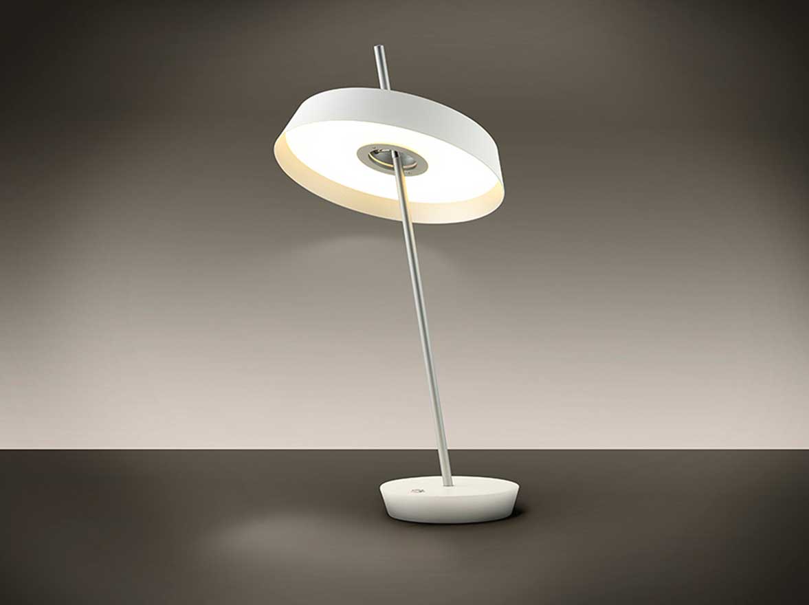 Candeeiro de Mesa Vertigo Branco Prata 147231