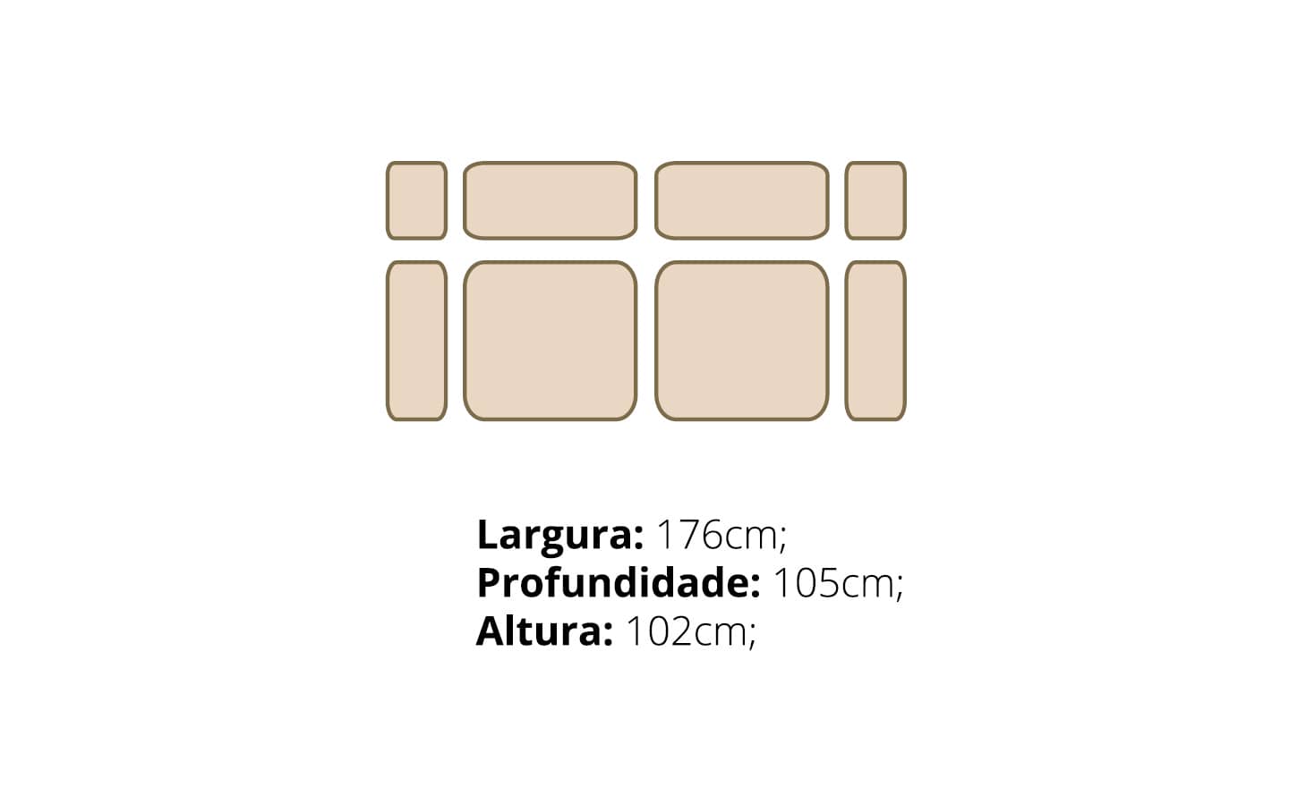 Sofá de 2 Lugares Deseo