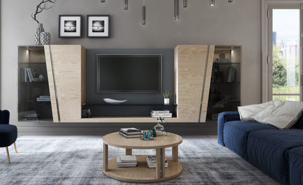 Imagem da Estante TV Antonella com design moderno e compartimentos para armazenamento Moveistore
