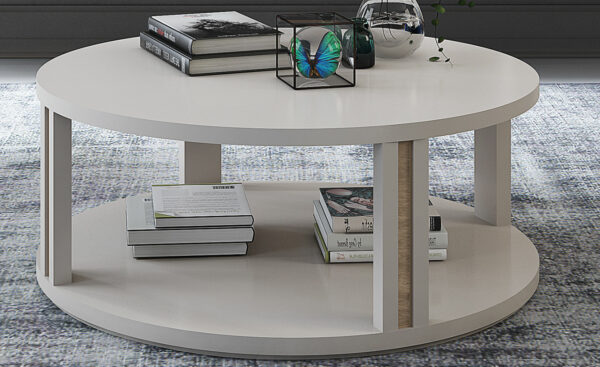 Imagem da Mesa de Centro Antonella circular com detalhes em latão Moveistore