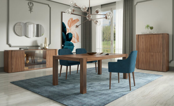 Imagem de Mesa de jantar moderna e elegante Nogueira Juliet com quatro pés Moveistore