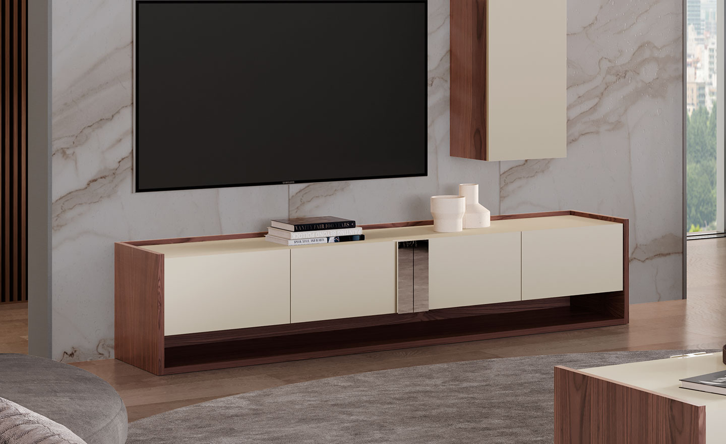 Imagem da Base de TV Rebecca com design moderno e elegante para sala de estar Moveistore
