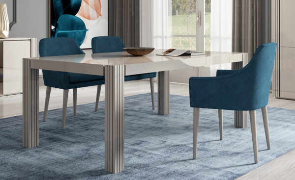 Imagem de Conjunto de sala de jantar elegante Lacada Juliet com mesa, aparador e moldura Moveistore