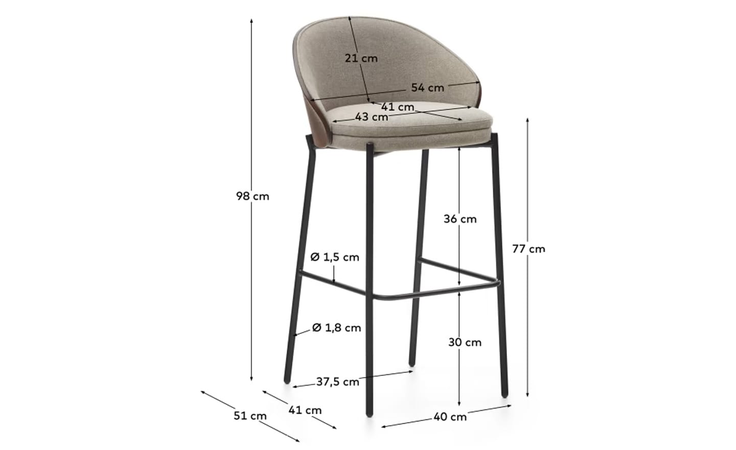 Banco Bar Eamy Beige – C0600001HE033