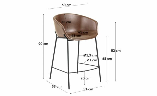 Banco Alto Yvette Castanho 65cm - CC1081U10H - Móveis e Decoração - Moveistore