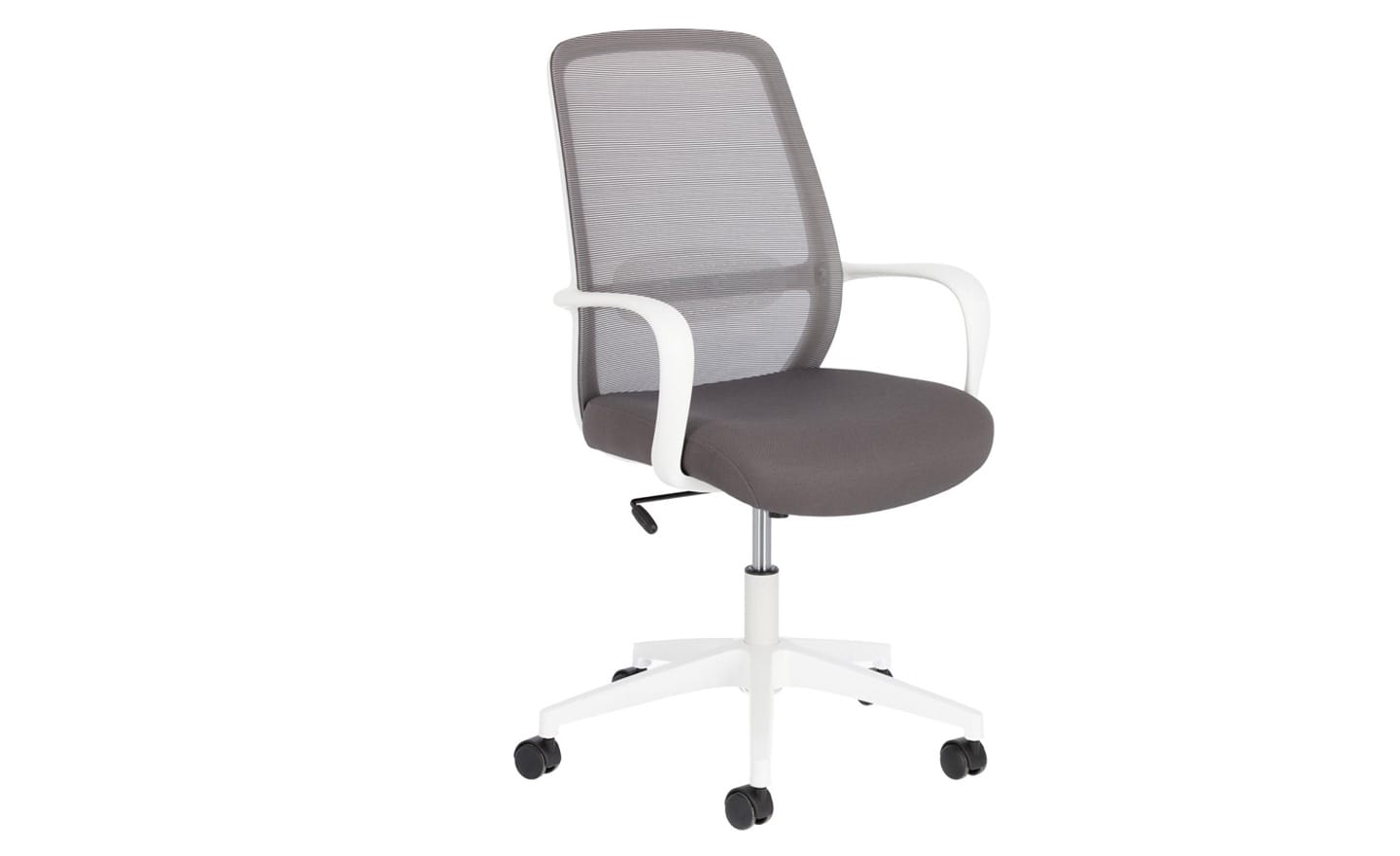 Cadeira de Escritório Melva Cinza - CC5189J03. Design elegante com assento giratório e altura ajustável. Ideal para tornar o seu escritório em casa mais confortável e produtivo. Moveistore