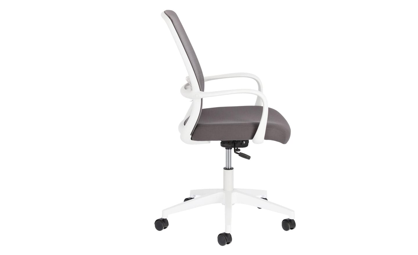 Cadeira de Escritório Melva Cinza - CC5189J03. Design elegante com assento giratório e altura ajustável. Ideal para tornar o seu escritório em casa mais confortável e produtivo. Moveistore