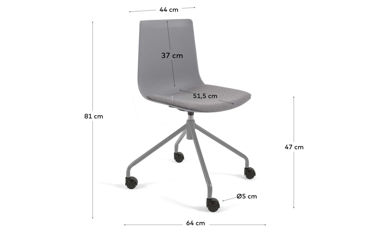 Cadeira de Escritório Ralfi Cinza – CC5209VD03