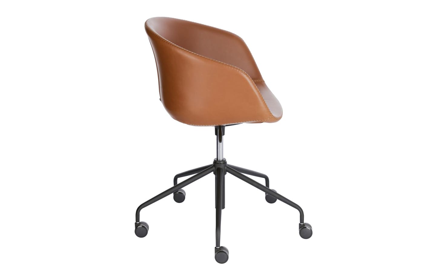 Cadeira de Escritório Yvette Castanho - CC5171U10. Design elegante com assento em pele sintética e ajustes de altura. Perfeita para adicionar estilo e conforto ao seu escritório. Moveistore