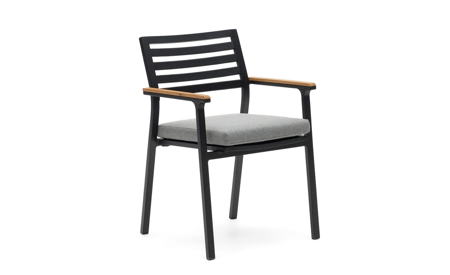 Cadeira de Jardim Bona Preto com apoio de braços em madeira maciça de teca - J0600031NN15 | Moveistore