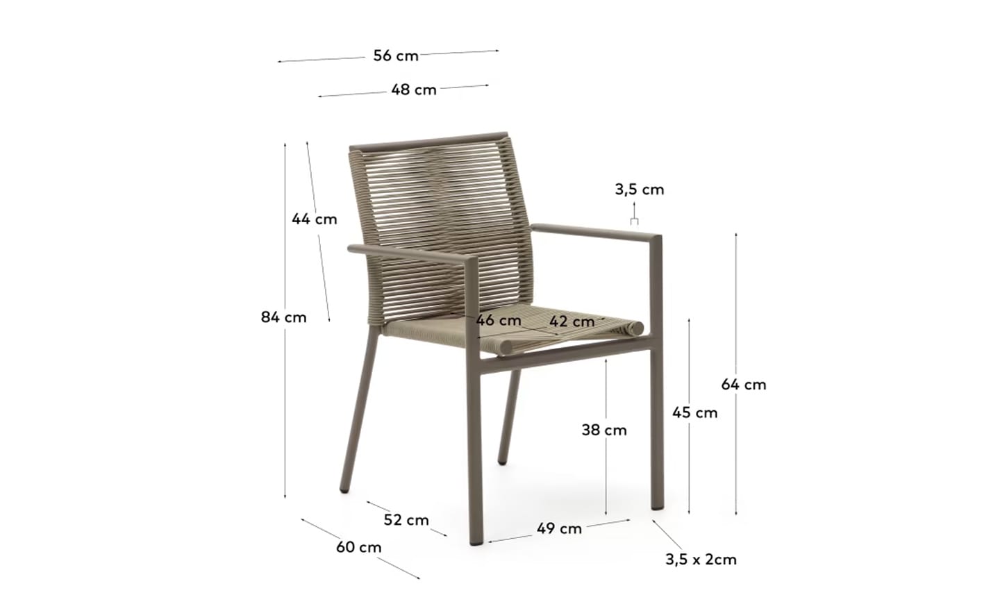 Cadeira de Exterior Culip Castanho J0600019NN12 – Moveistore
