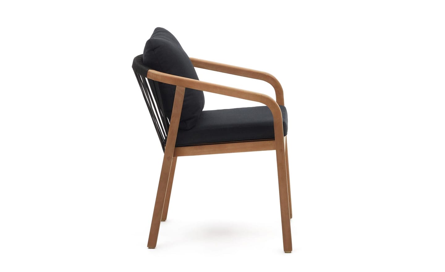 Cadeira de Exterior Malaret Preto Natural em madeira maciça de eucalipto - J0600049JJ01 | Moveistore