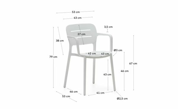 Cadeira de Exterior Morella Branco - CC6108S05 - Moveistore