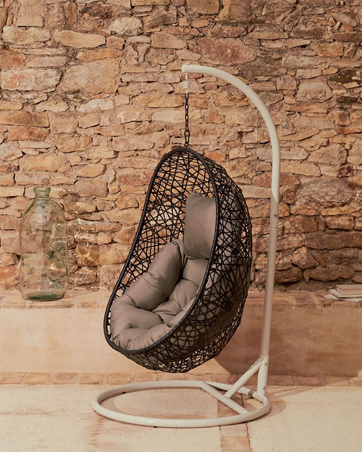 Cadeirão Suspenso com Pé Florina Cinza Escuro J1000031FN02 – Moveistore