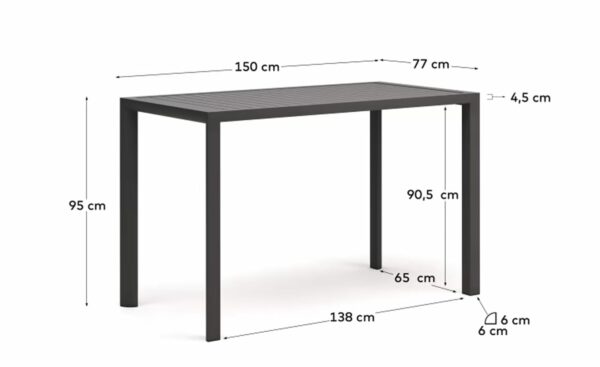 Mesa Alta Culip Cinza - J0100040NN02, resistente e durável para ambientes externos.