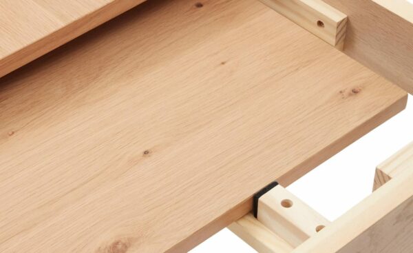Mesa Extensível de Exterior Yain 120-180 em carvalho maciço com extensão interna de 60cm, ideal para ambientes externos