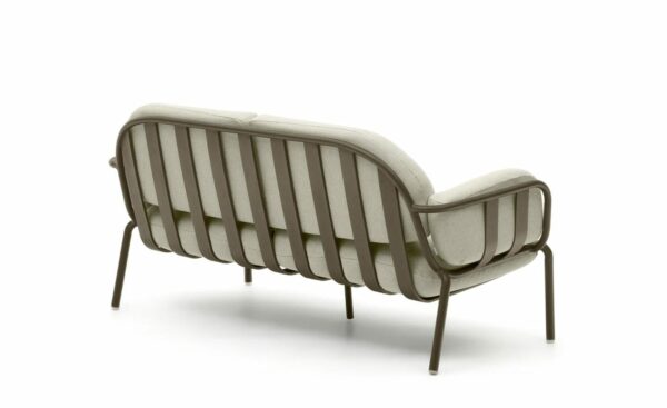 Sofá de Exterior de 2 Lugares Joncols Verde, estrutura em alumínio curvado, almofadas removíveis, resistente ao uso exterior