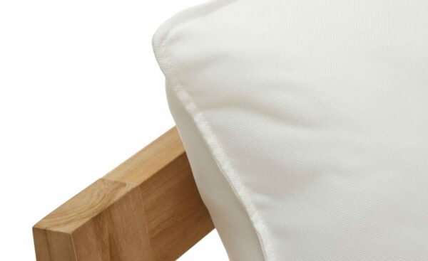 Sofá de 3 Lugares de Exterior Forcanera, madeira maciça de teca, almofada incluída, ideal para ambientes cobertos