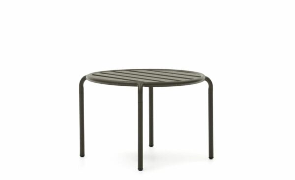 Mesa de Apoio de Exterior Joncols Verde, mesa de apoio em alumínio resistente a raios UV e corrosão, com design inspirado em pedras de rio. Ideal para uso exterior.