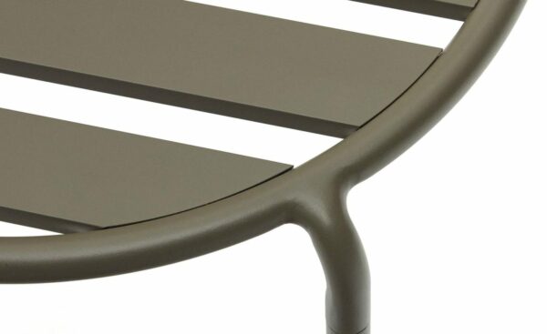 Mesa de Apoio de Exterior Joncols Verde, mesa de apoio em alumínio resistente a raios UV e corrosão, com design inspirado em pedras de rio. Ideal para uso exterior.