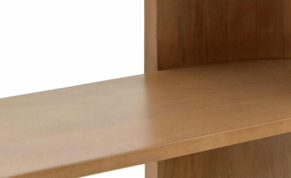 Consola Licia 1 Gaveta, madeira maciça de mangueira sustentável, curvas arredondadas, design artesanal.