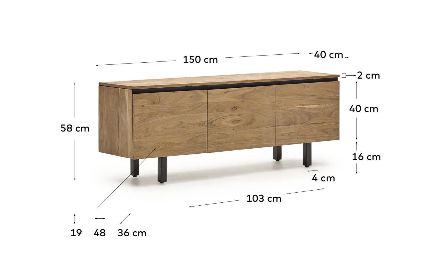 Móvel de TV 3 Portas Uxue | LH1296M46