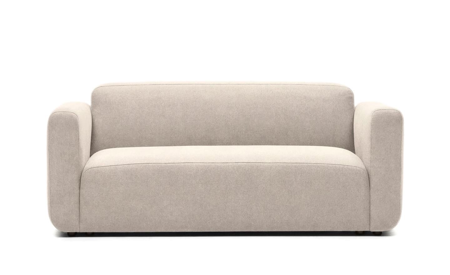 Sofá de 2 Lugares Neom Beige, sofá estofado em tecido bege estruturado, modular e versátil.