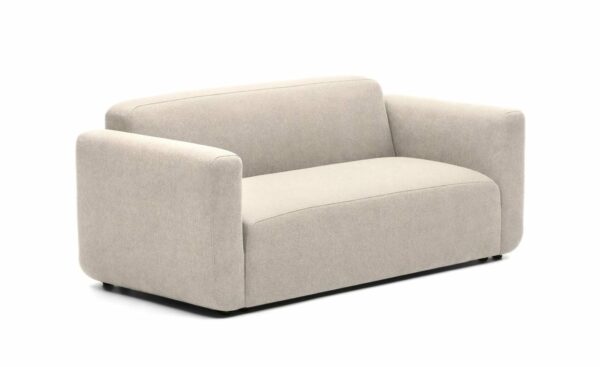 Sofá de 2 Lugares Neom Beige, sofá estofado em tecido bege estruturado, modular e versátil.