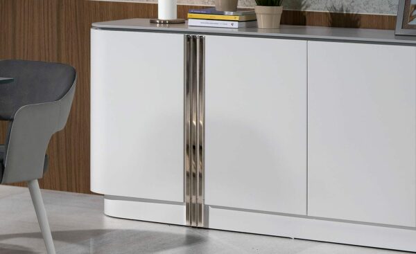Aparador Eclipse - Móvel de Sala de Jantar Moderno com Detalhes em Inox